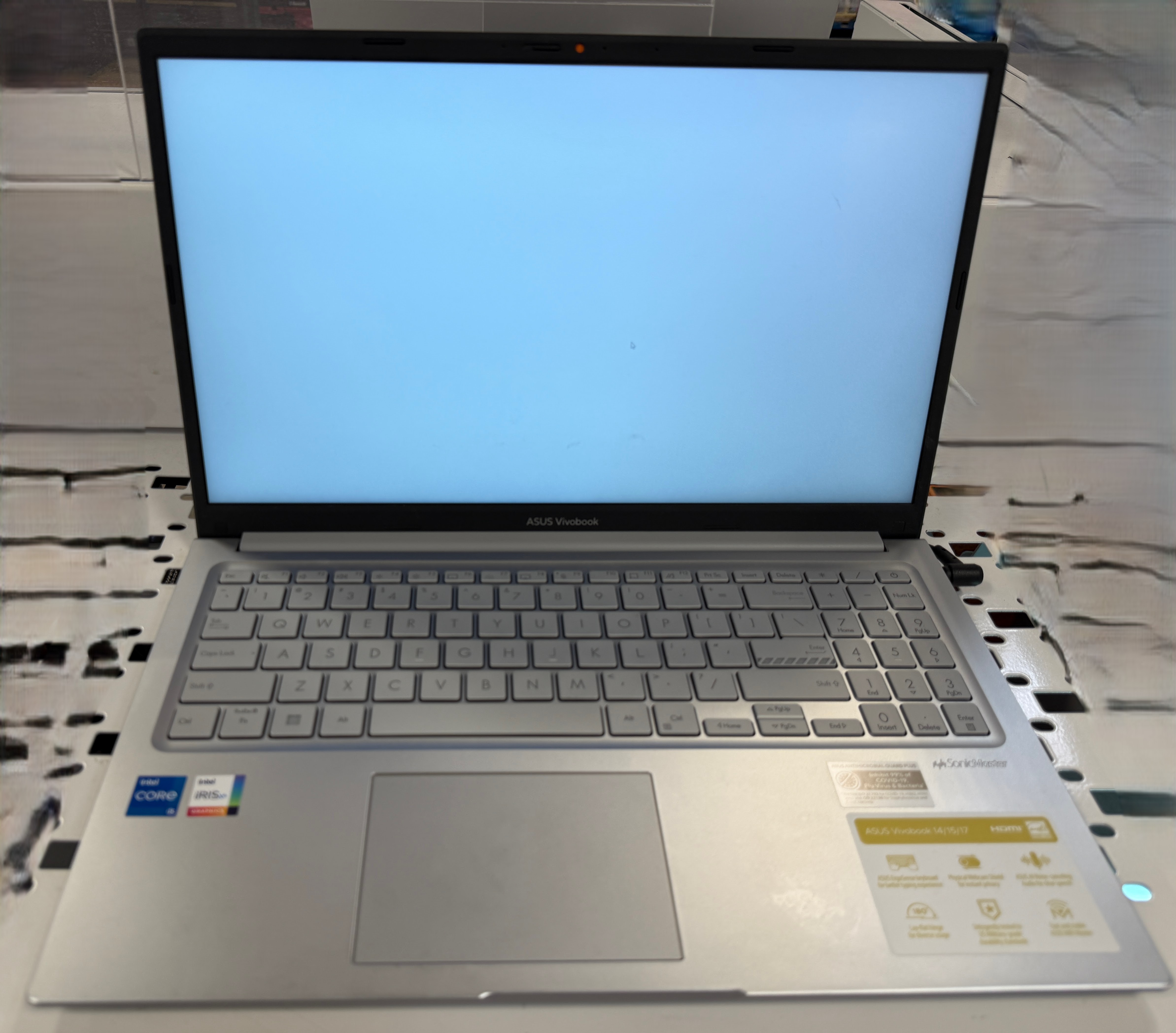 Laptop on desk